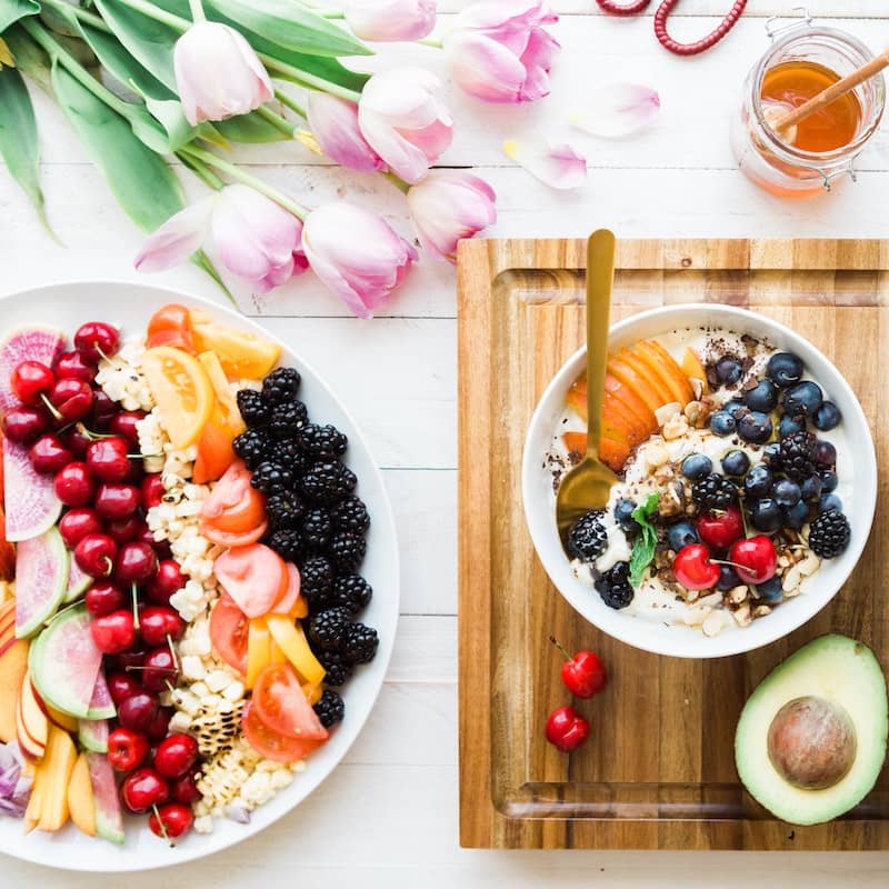 Photo of beautifully arranged food.